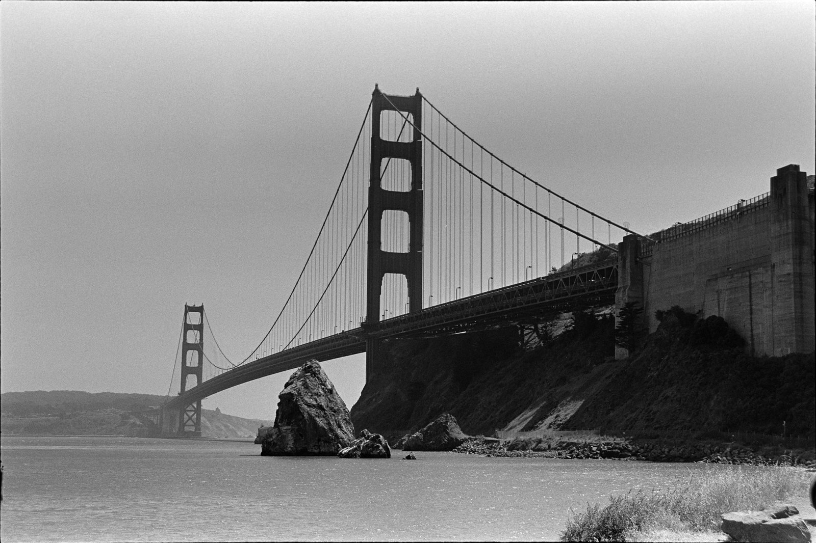 Golden Gate, black and white photograph by Corinna Frankel